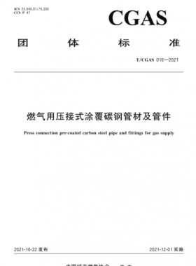 燃?xì)庥脡航邮酵扛蔡间摴懿募肮芗F(tuán)體標(biāo)準(zhǔn)S 016-2021